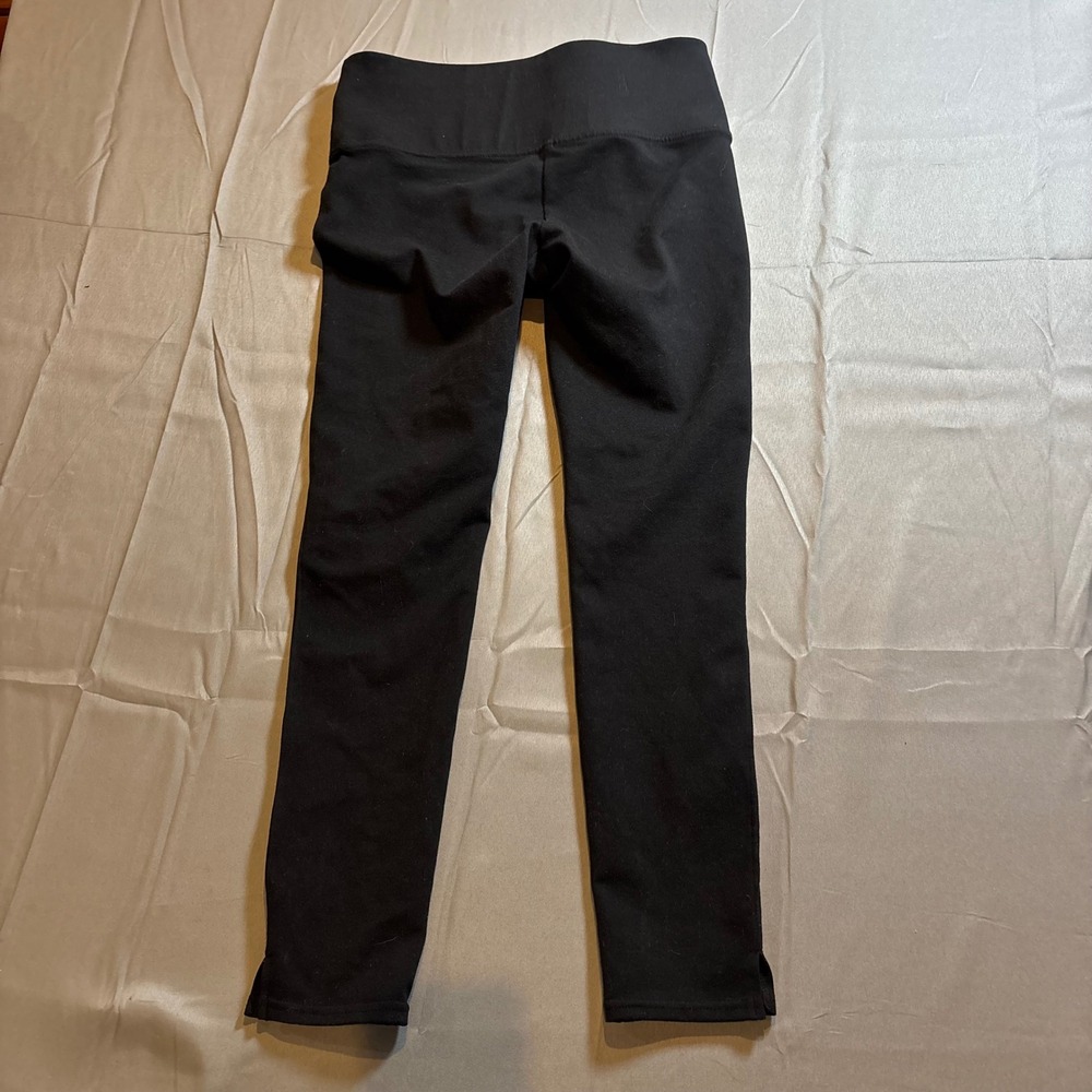 Spanx Black Athleisure High Waist Cropped Leggings Side Slit Womens Size Medium - Picture 2 of 10